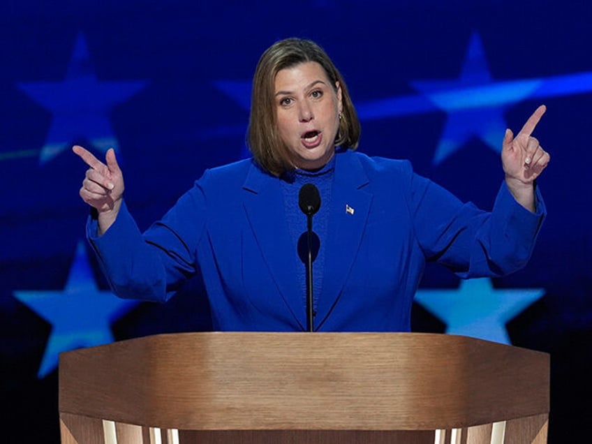 Rep. Elissa Slotkin, D-Mich., speaks during the Democratic National Convention Thursday, A