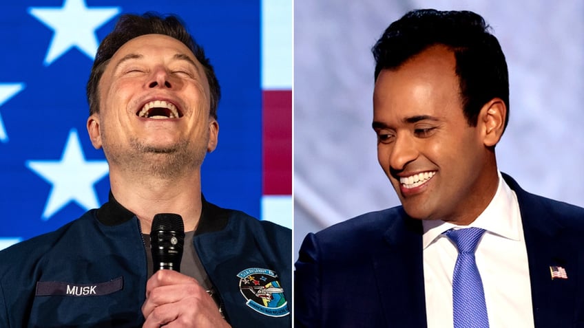 Left: Elon Musk; Right: Vivek Ramaswamy