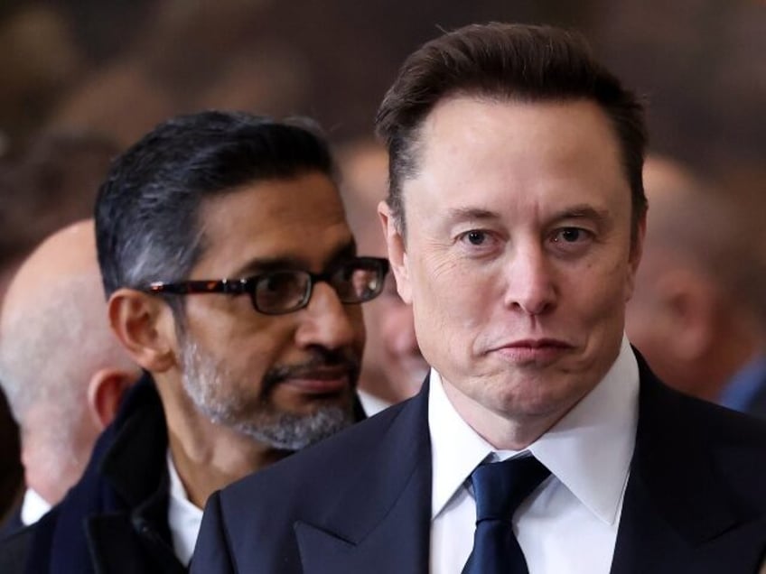 Elon Musk standing with Sundar Pichai