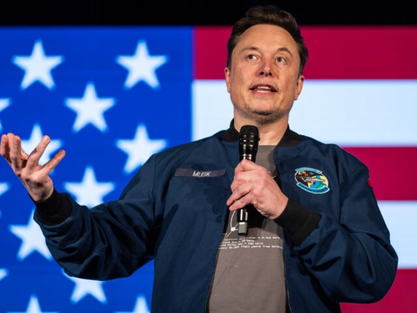 SpaceX and Tesla founder Elon Musk speaks during an America PAC town hall on October 26, 2