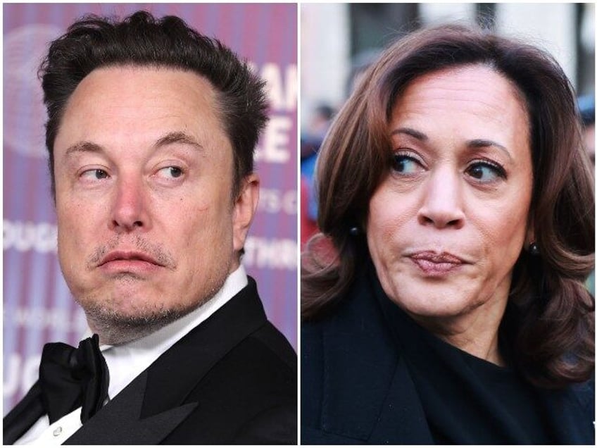 Elon Musk and Kamala Harris