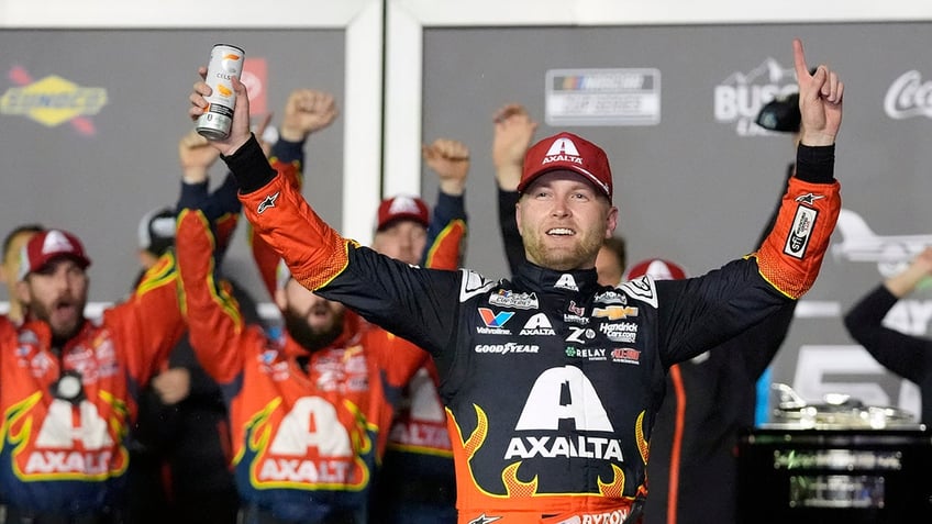 William Byron celebrates