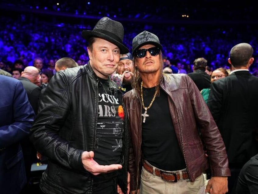 Elon Musk poses with Kid Rock