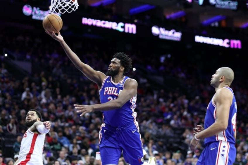 Joel Embiid scored 41 points on his return from injury in Philadelphia's rout of Houston on Monday