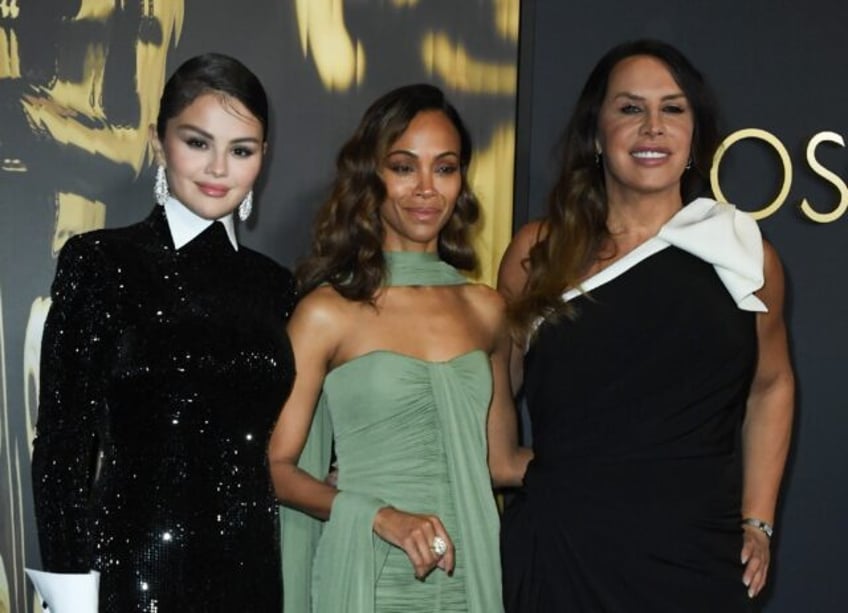 (L-R) Selena Gomez, Zoe Saldana and Karla Sofia Gascon all earned Golden Globes nomination