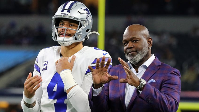 Emmitt Smith and Dak Prescott