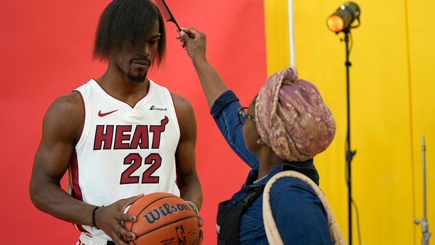 emo jimmy butler sports new hairstyle at heat media day