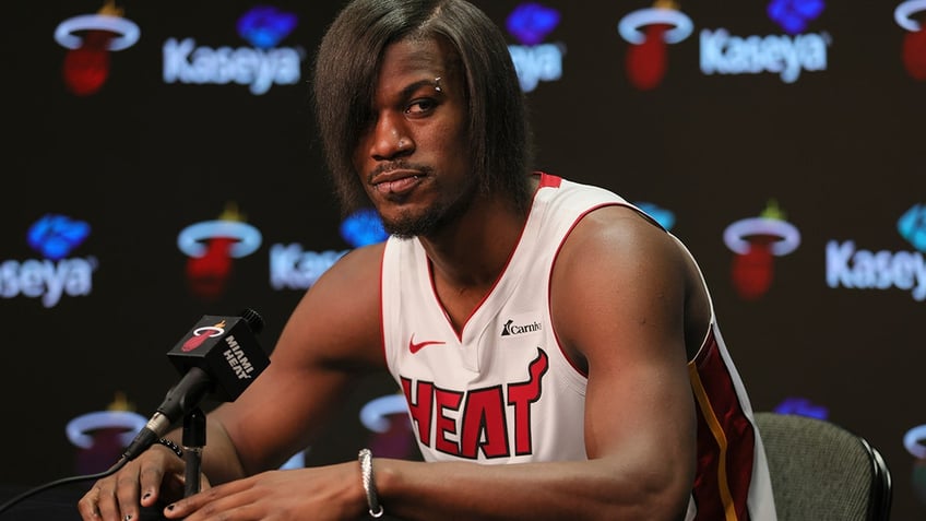 emo jimmy butler sports new hairstyle at heat media day