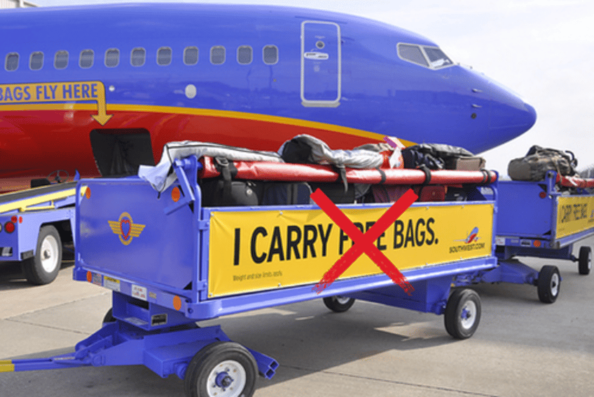 end of era southwest airlines will charge for checked bags 