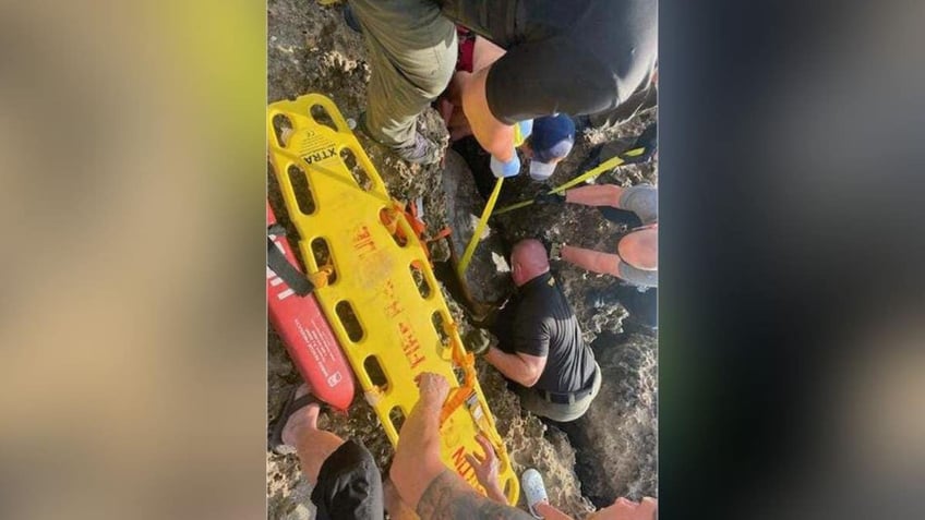 Florida first responders work to rescue a sea turtle