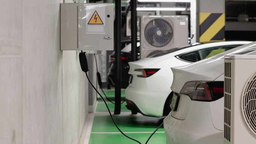 Electric Vehicles charging their electric batteries.