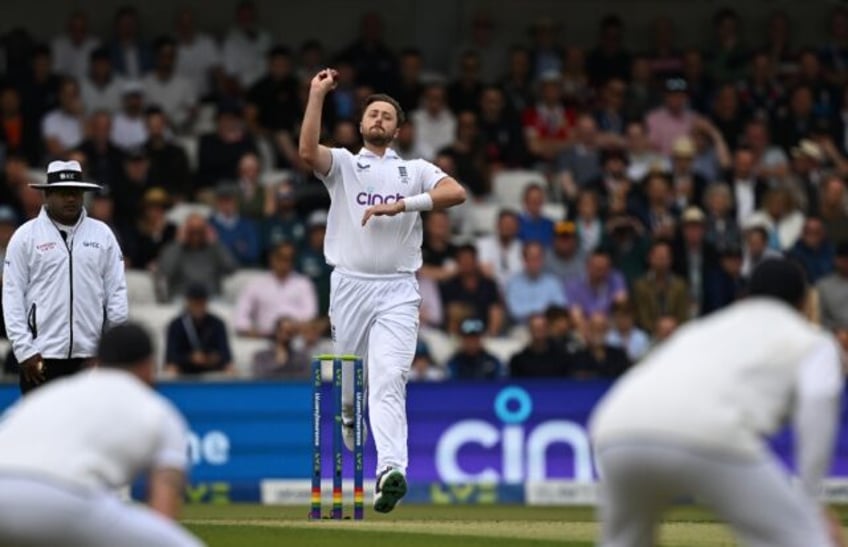 England's Ollie Robinson in action during the Ashes