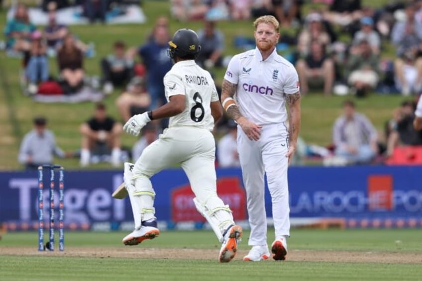 England’s Ben Stokes grabs his hamstring