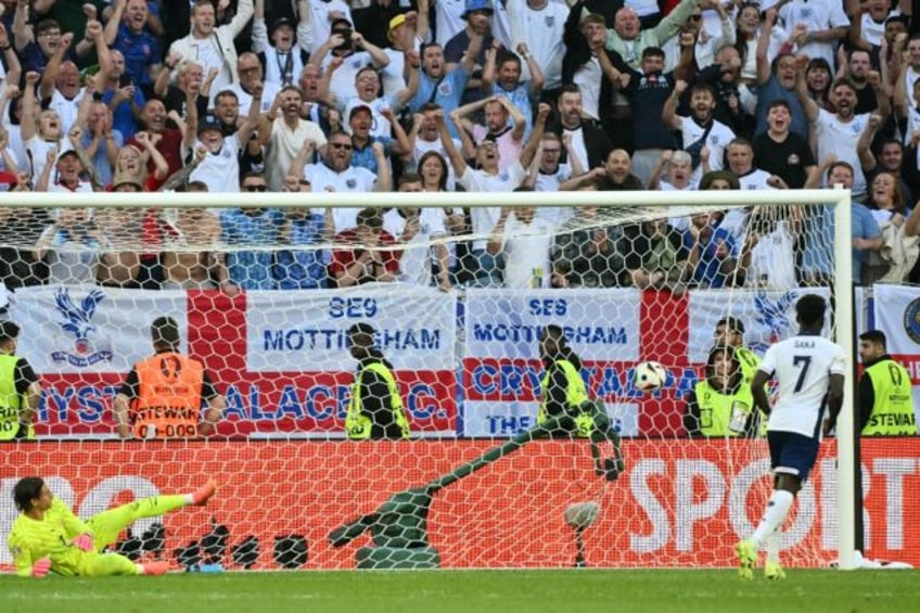 Bukayo Saka confidently slotted in his penalty after his goal kept England in Euro 2024