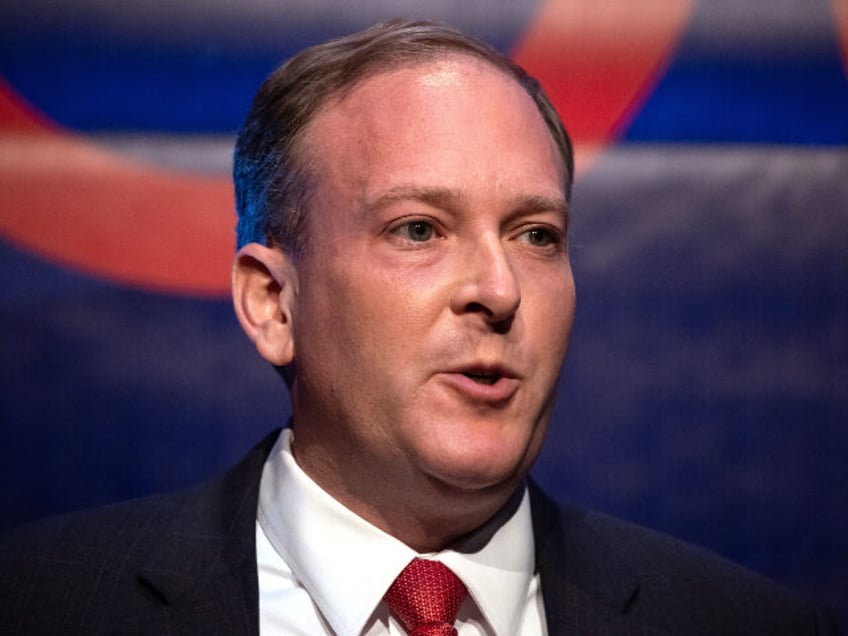 Congressman Lee Zeldin, Republican candidate for governor of New York, speaks onstage duri