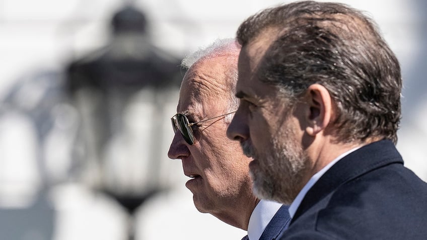 President Biden and son Hunter Biden are seen at the White House