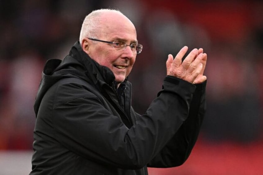 Liverpool Legends' manager Sven-Goran Eriksson applauds the fans after his side's 4-2 win
