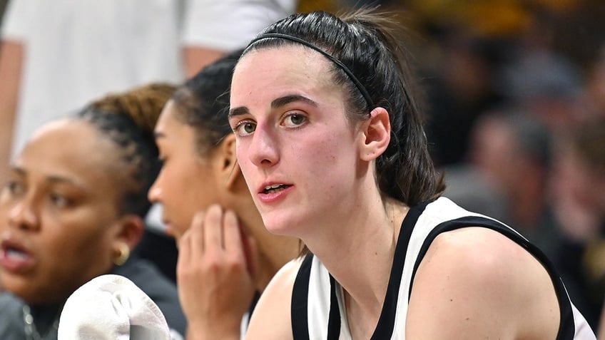 Caitlin Clark on the bench