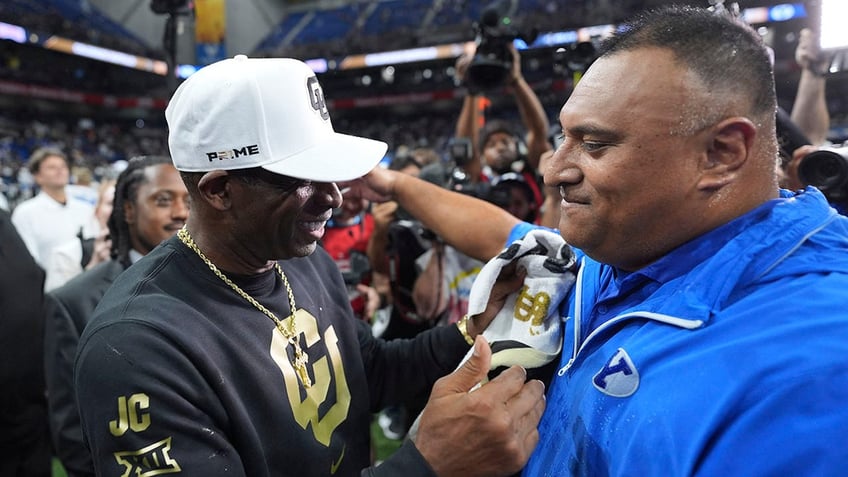 Deion Sanders and Kalani Sitake