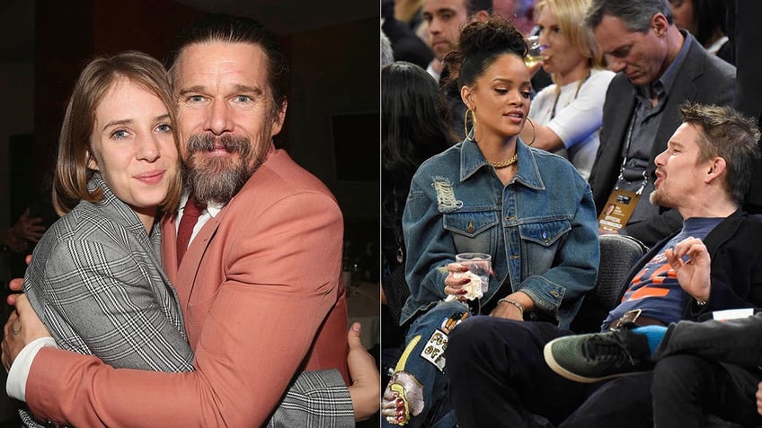 ethan hawke jokes to daughter maya about his attempt to openly flirt with rihanna the family shame