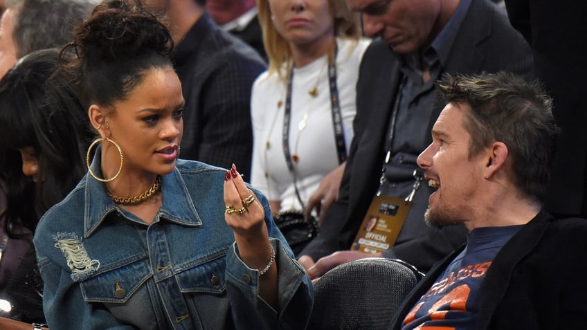 ethan hawke jokes to daughter maya about his attempt to openly flirt with rihanna the family shame