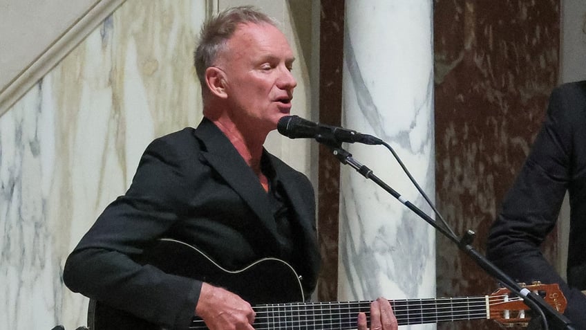 Sting performing at Ethel Kennedy's funeral