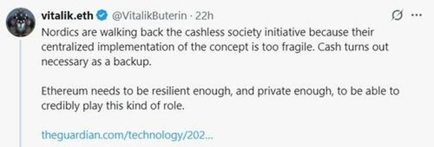 ethereum co founder responds to swedens cashless society rethink