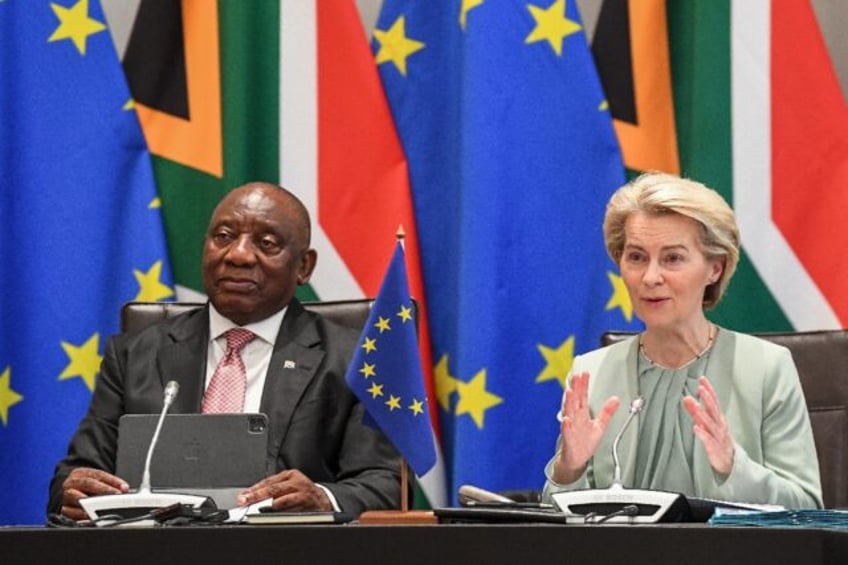 South Africa's President Cyril Ramaphosa and President of the European Commission Ursula v