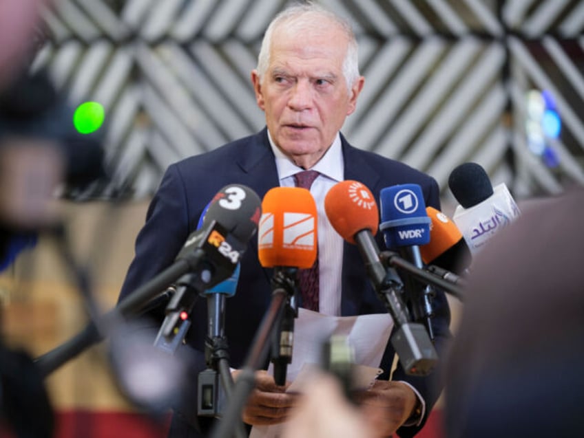 BRUSSELS, BELGIUM - JANUARY 22: EU Commissioner for Foreign Affairs and Security Policy - Vice President Josep Borrell talks to media prior the start of an EU foreign affairs Ministers meeting in the Europa building, the EU Council headquarter on January 22, 2024, in Brussels, Belgium. The Foreign Affairs Council …