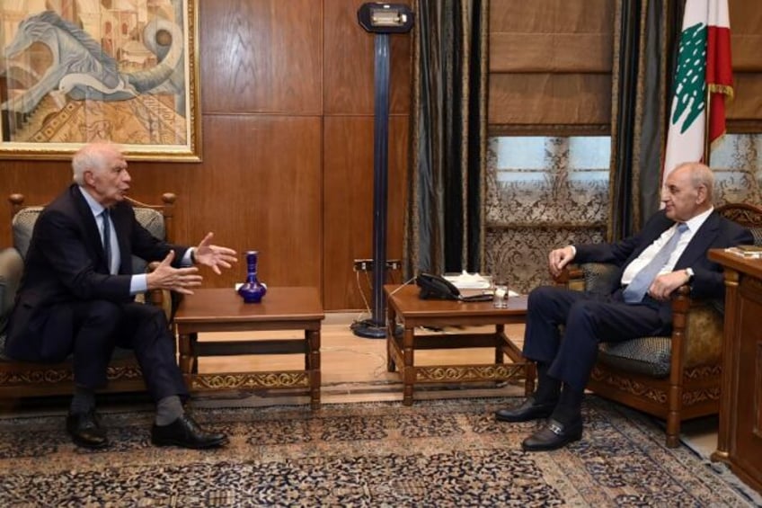 Lebanese Parliament Speaker Nabih Berri met with European Union foreign policy chief Josep