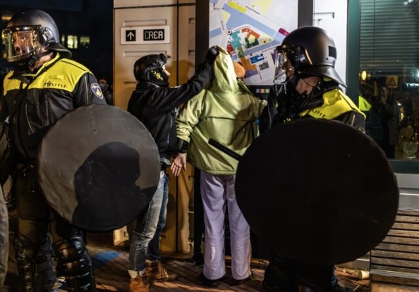 Police said the Amsterdam demo was turning violent