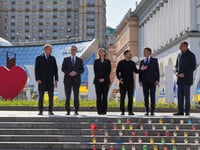 European leaders arrive in Kyiv amid push for 30-day ceasefire
