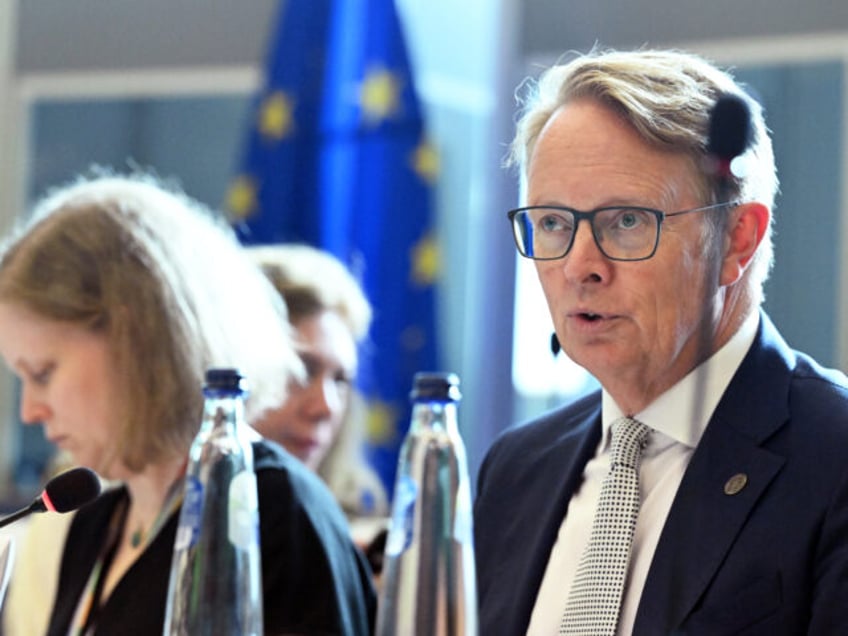 BRUSSELS, BELGIUM - SEPTEMBER 07: European Border and Coast Guard Agency (Frontex) Director Hans Leijtens (R) speaks during European Parliament's Subcommittee on Human Rights in Brussels, Belgium on September 07, 2023. (Photo by Dursun Aydemir/Anadolu Agency via Getty Images)