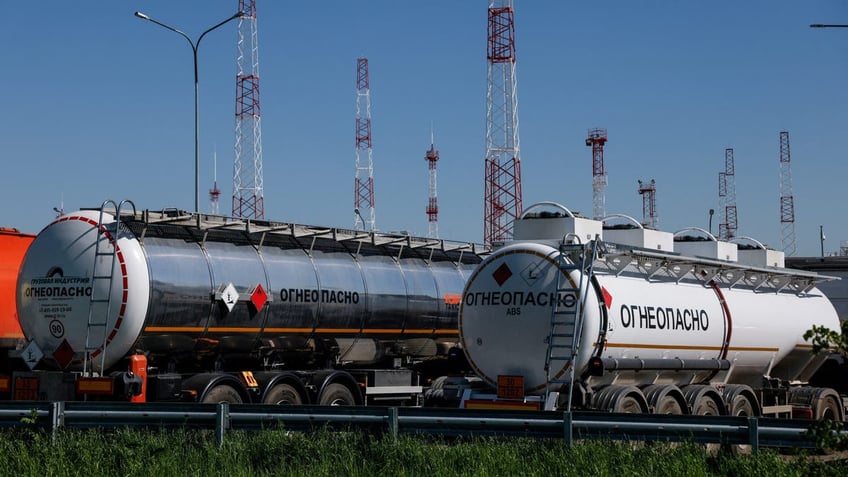 Russian oil trucks carry fuel supplies 