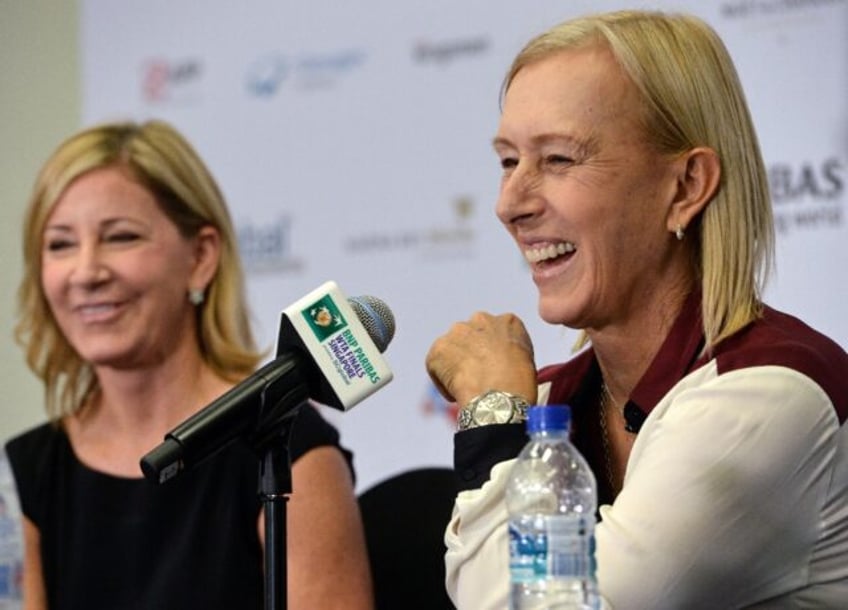 Tennis greats Chris Evert (left) and Martina Navratilova (right) say they are opposed to moving the WTA Finals to Saudi Arabia