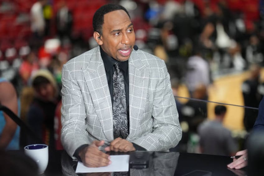 Analyst, Stephen A. Smith speaks before Game 7 of the 2022 NBA Playoffs Eastern Conference Finals on May 29, 2022 at FTX Arena in Miami, Florida....
