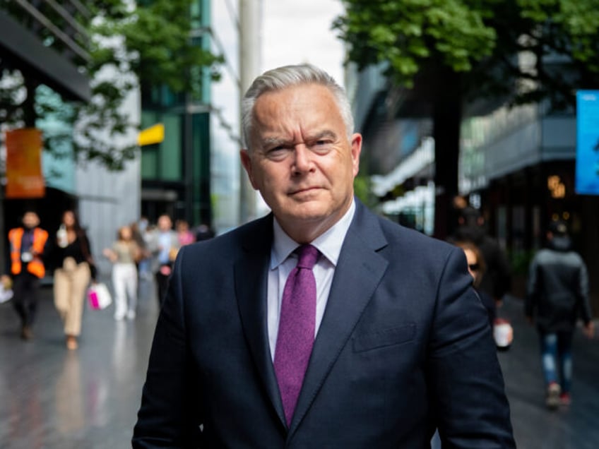 Huw Edwards in 2023 by the Southbank, London