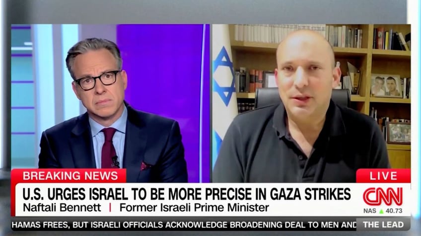 ex israeli pm rejects cnns tapper pressing him on gaza civilian deaths hamas is placing them in harms way