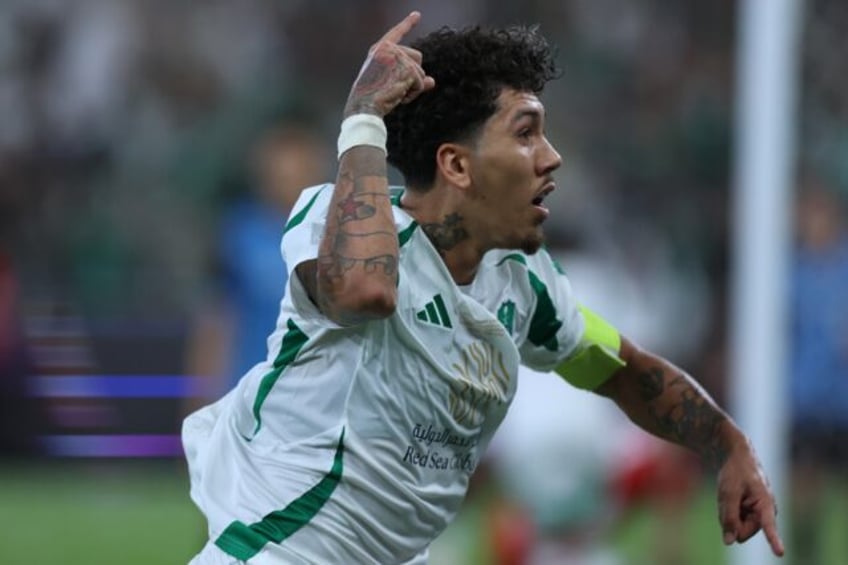 Al Ahli's Roberto Firmino celebrates during the AFC Champions League final against Kawasak