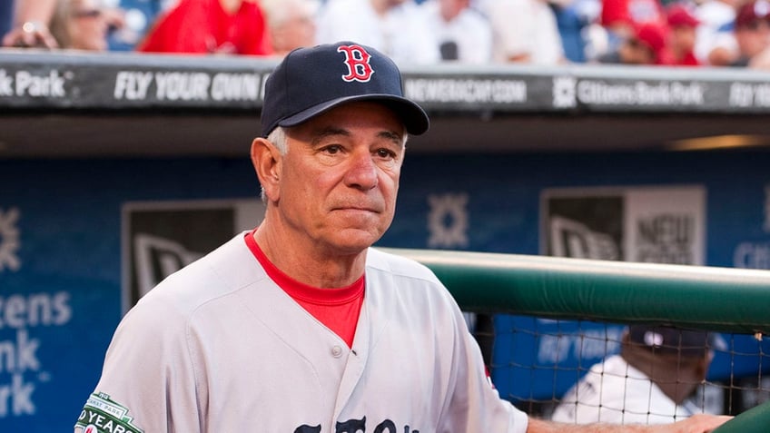 Bobby Valentine looks on before a baseball game