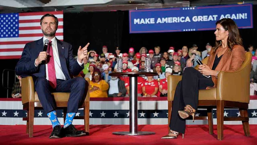 JD Vance and Danica Patrick at rally