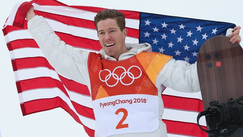 Shaun White with the flag