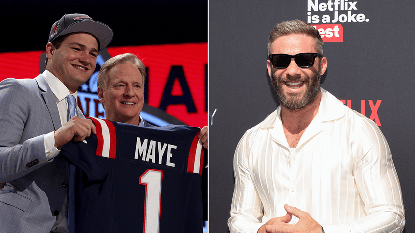 Drake Maye and Julian Edelman