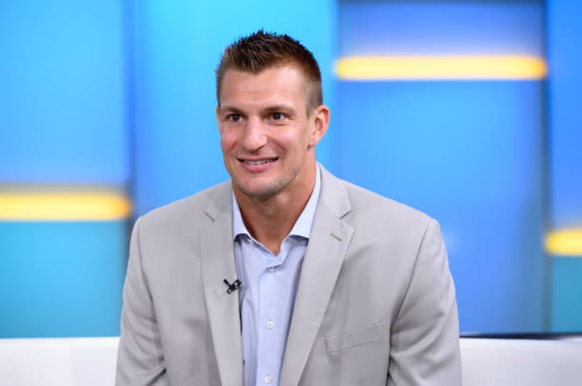 Rob Gronkowski visits "FOX & Friends" at Fox News Channel Studios on September 10, 2019 in New York City.