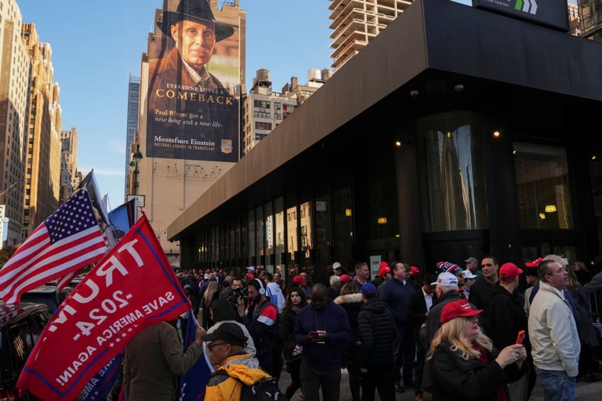 excited crowds building for donald trump rally at madison square garden