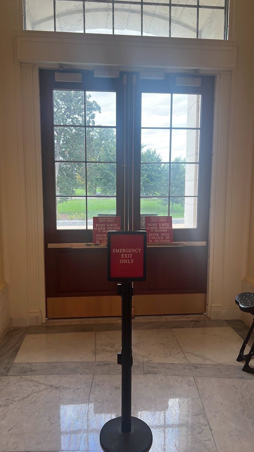 exclusive capitol sources jamaal bowman threw signs warning door was emergency only on floor before pulling fire alarm