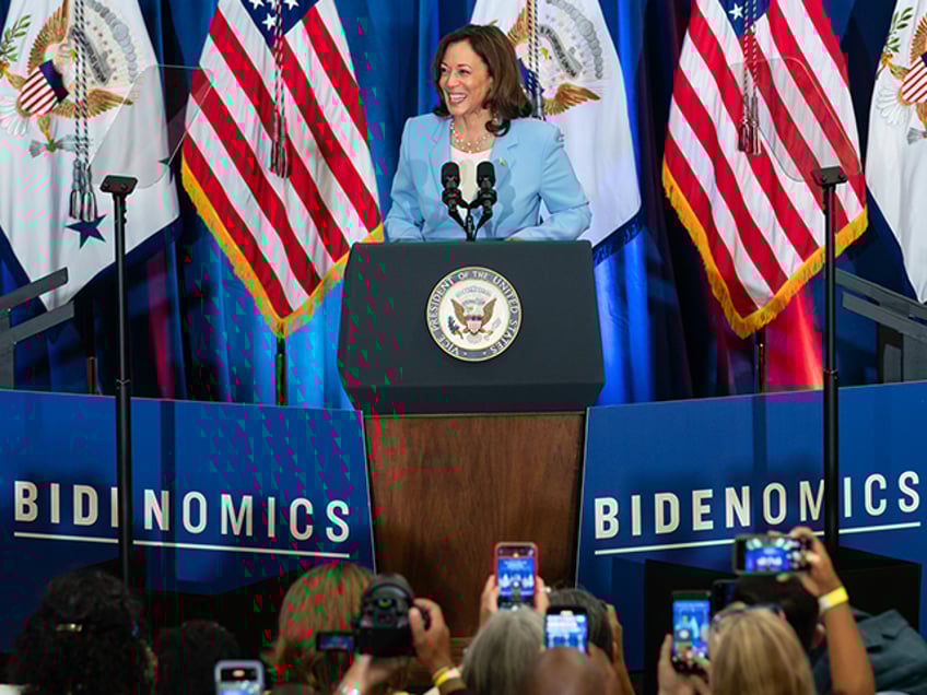 Vice President Kamala Harris delivers remarks at McKinstry headquarters, a green construct