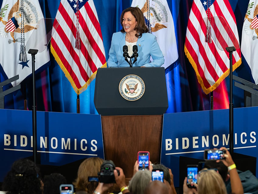 Vice President Kamala Harris delivers remarks at McKinstry headquarters, a green construct