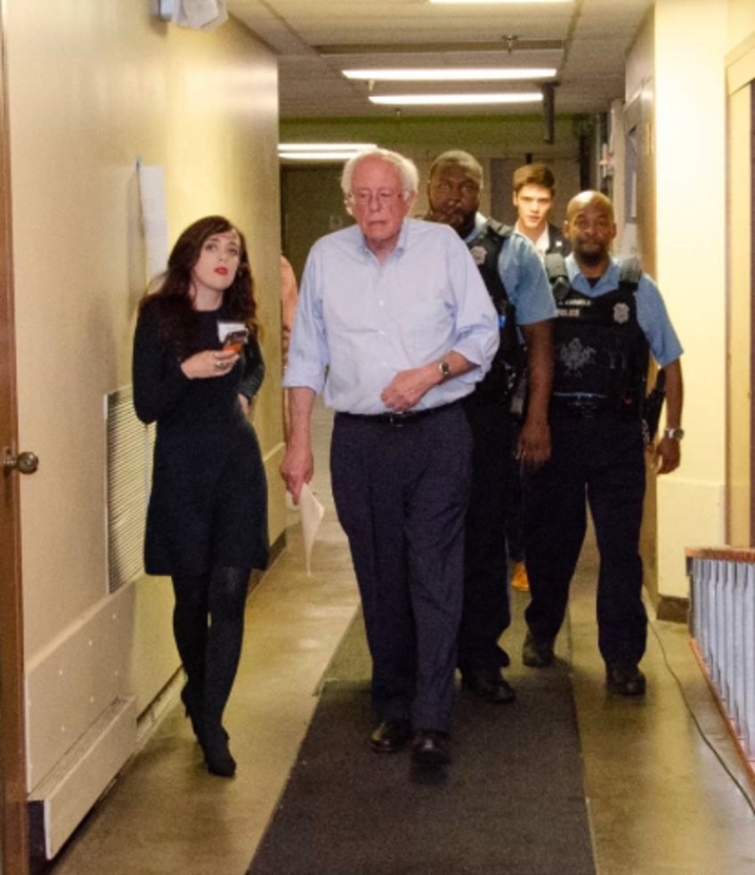  Former Democratic campaign fundraiser Evan Baker and Sen. Bernie Sanders 