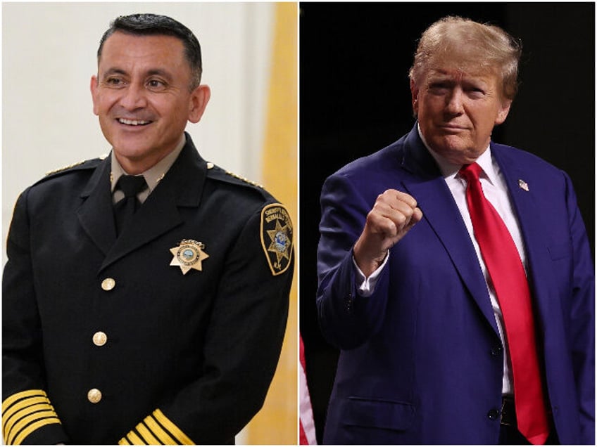 Bernalillo County Sheriff Manuel Gonzales arrives for an event on "Operation Legend: Combatting Violent Crime in American Cities," to begin in the East Room of the White House, Wednesday, July 22, 2020, in Washington. (AP Photo/Evan Vucci)